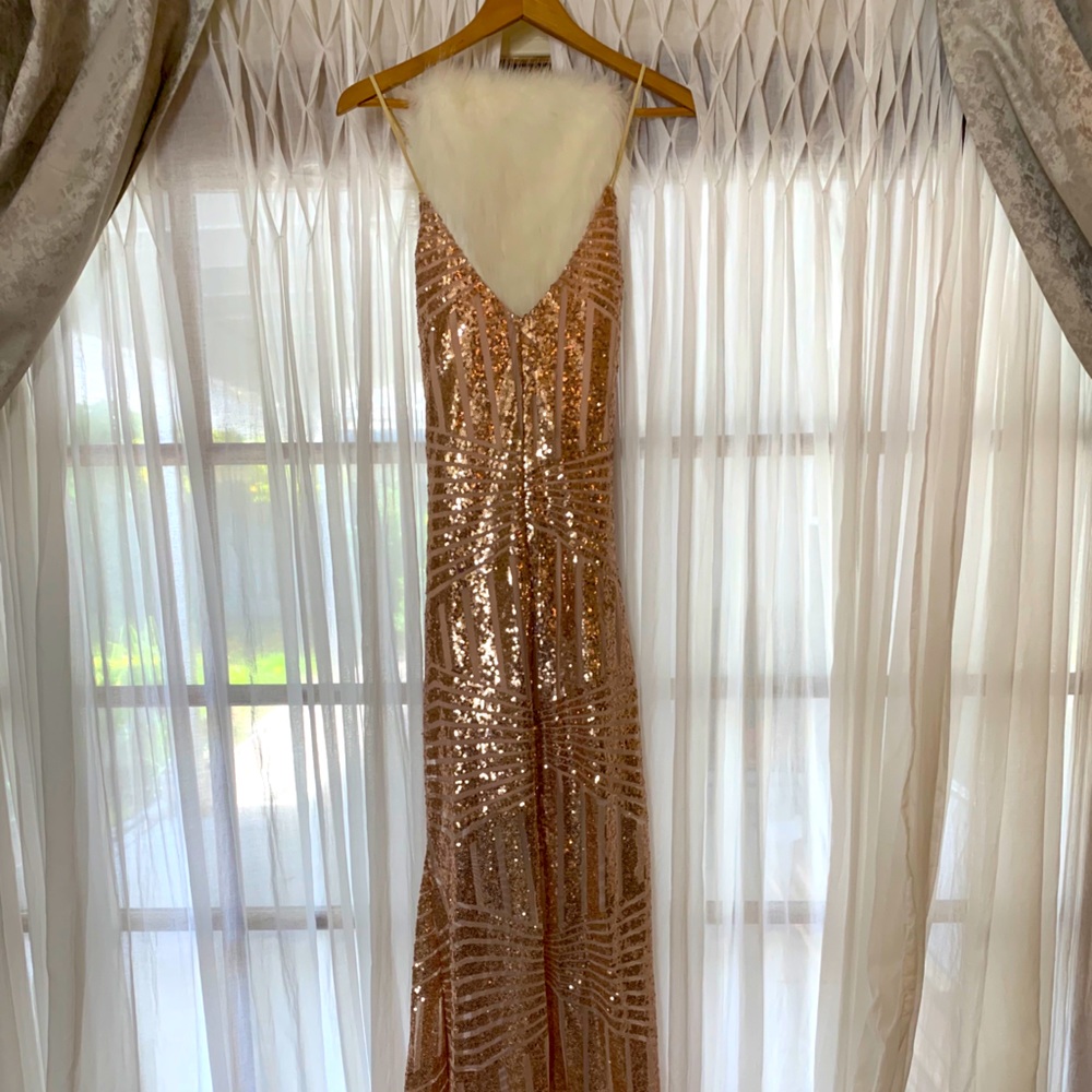 Sexy Rose Gold Dress Party Dress